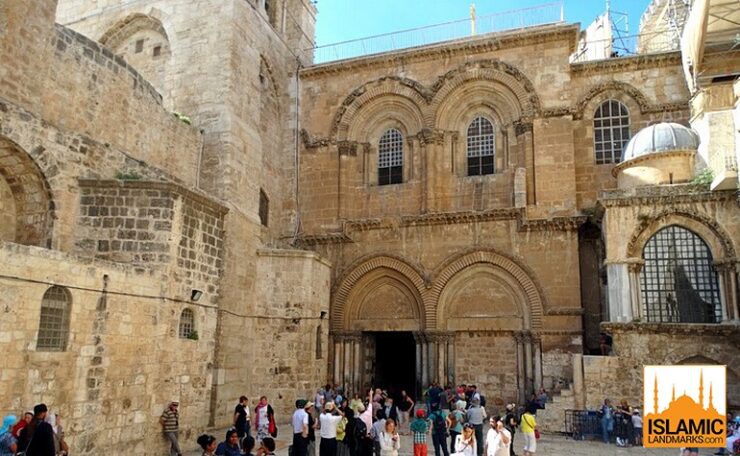 Front view of the Church of the Holy Sepulchre