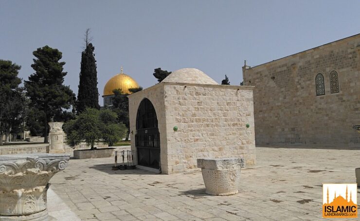 Dome of Yusuf Agha with Dome of the Rock in the background